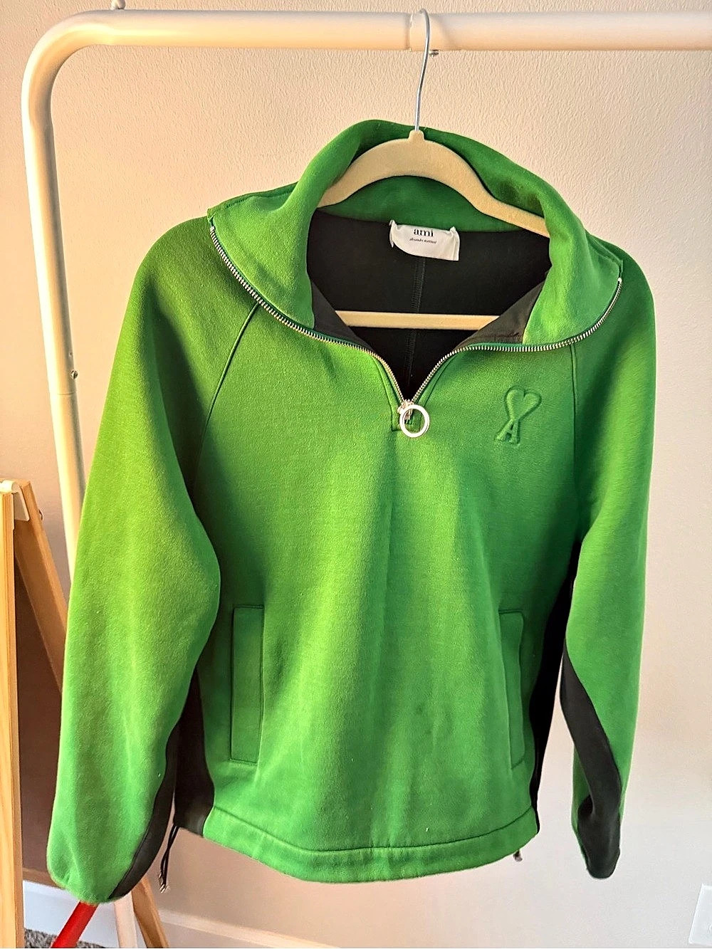 ami Green Half-Zip Hoodie Jacket